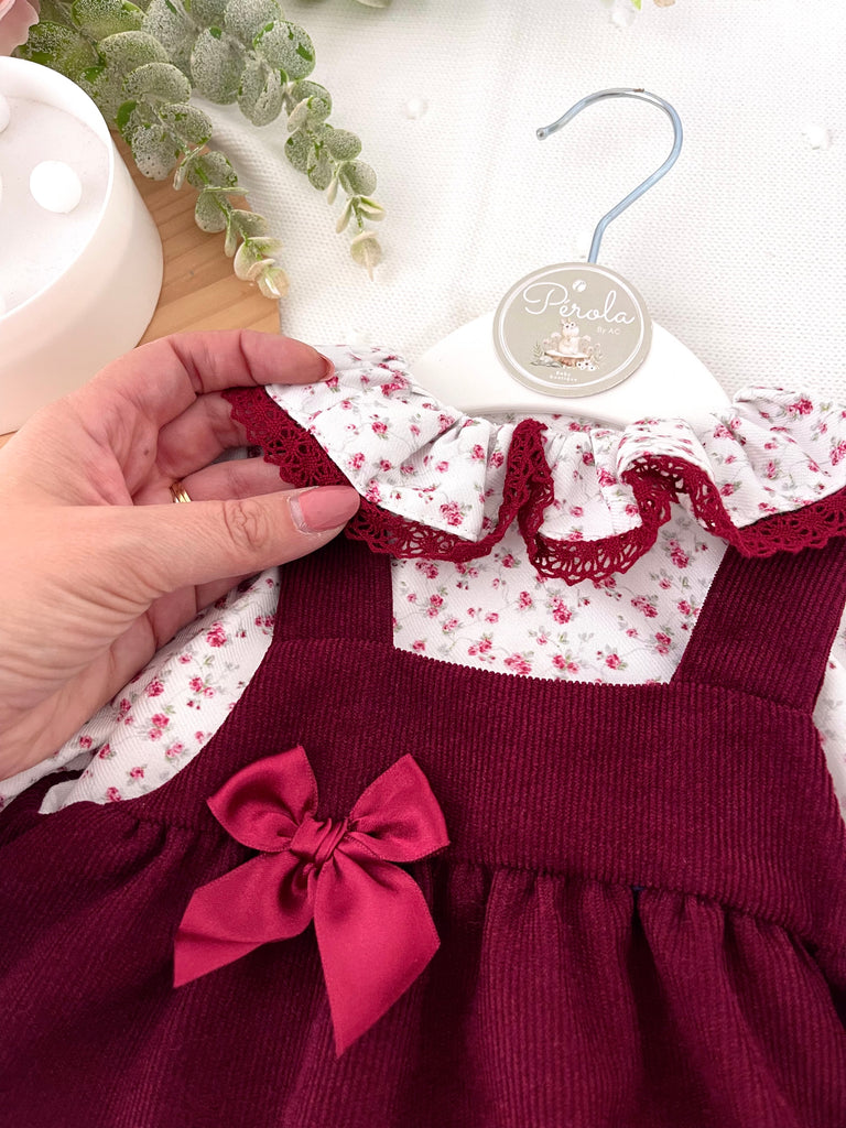 Conjunto Bordeaux Floral