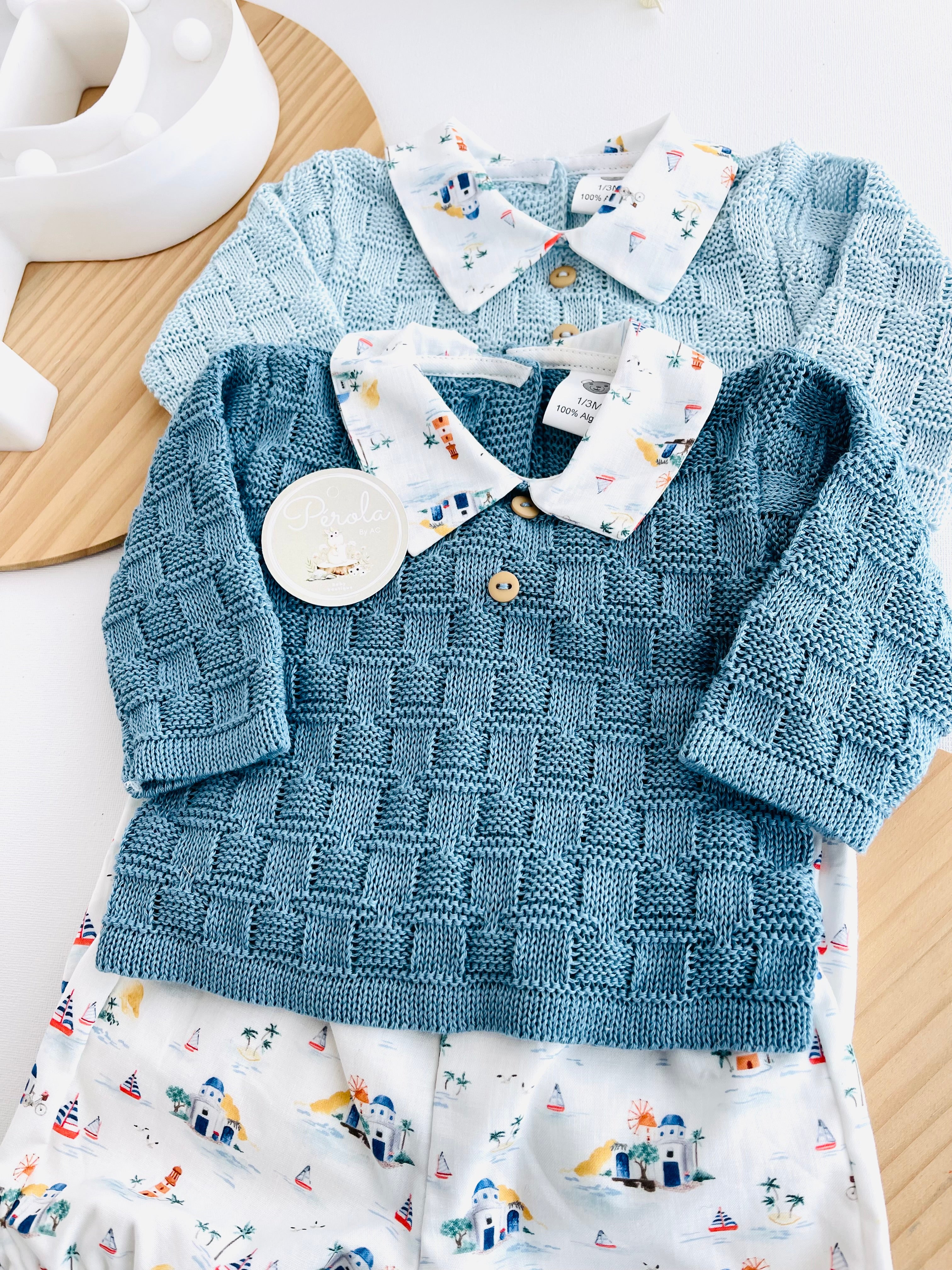 Conjunto barcos: Camisola e calções - Primavera Verão