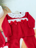 Conjunto rendinha: camisola, touca e calças Primavera Verão