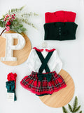 Conjunto xadrez de Natal: fofo e blusa
