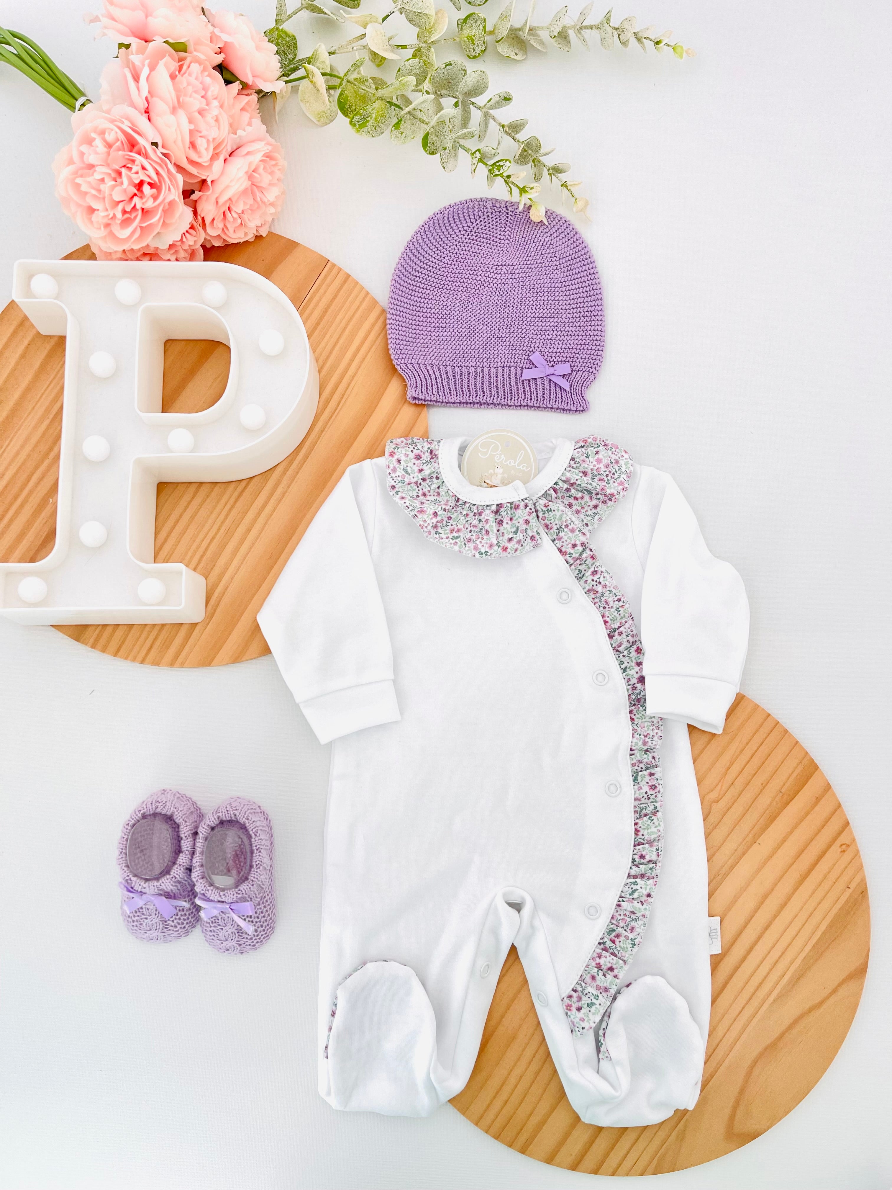 Babygrow em algodão - tema flores