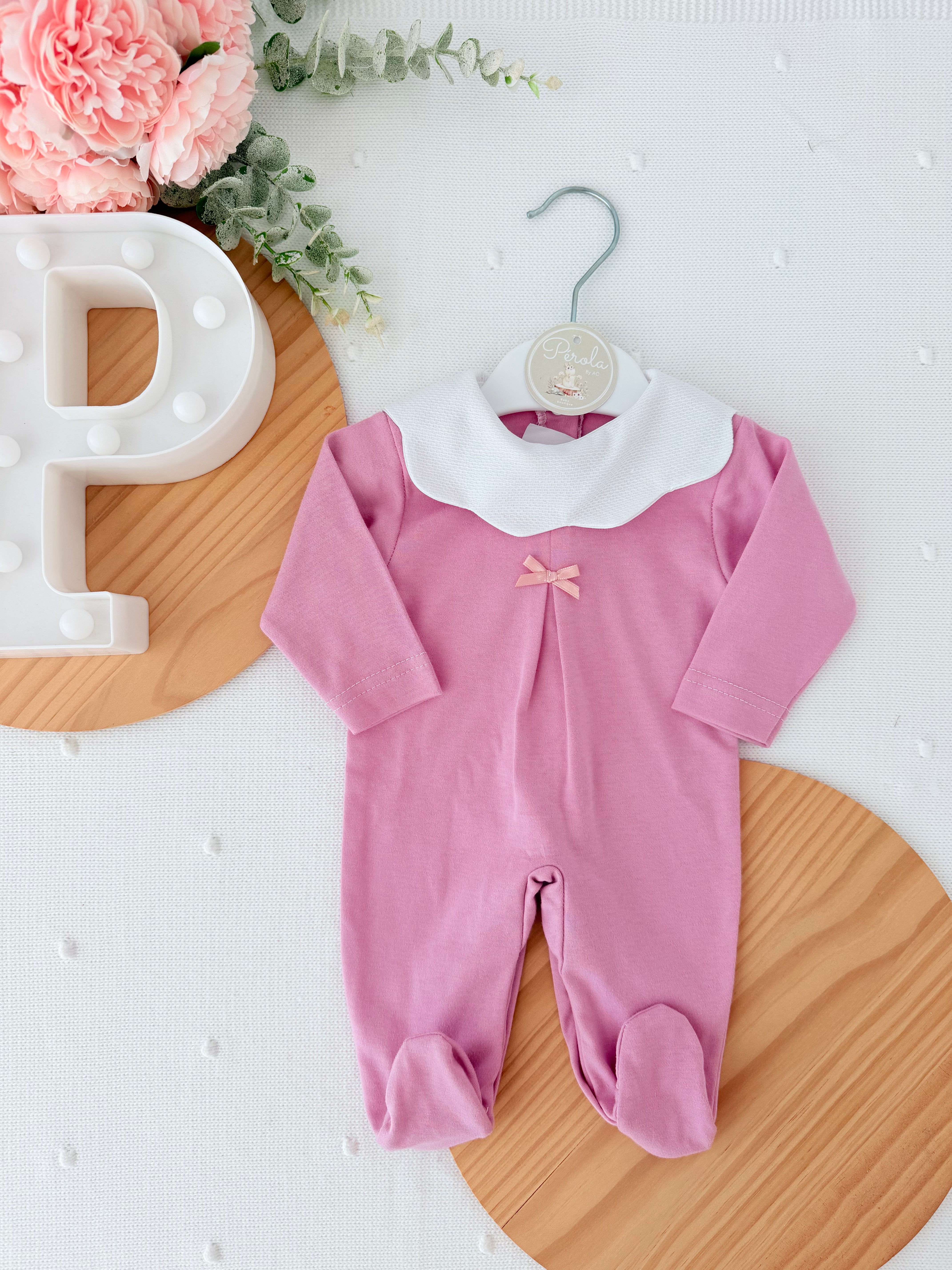 Babygrow gola flor em algodão