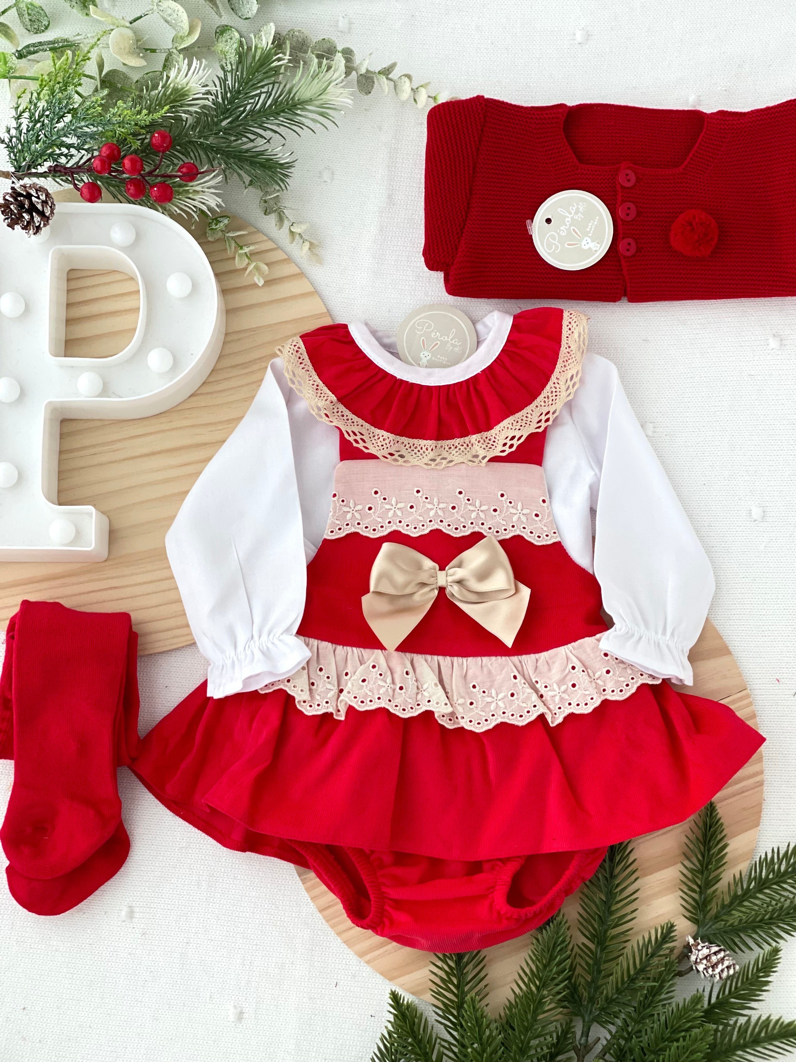 Conjunto Maria: fofo e blusa bombazina vermelho
