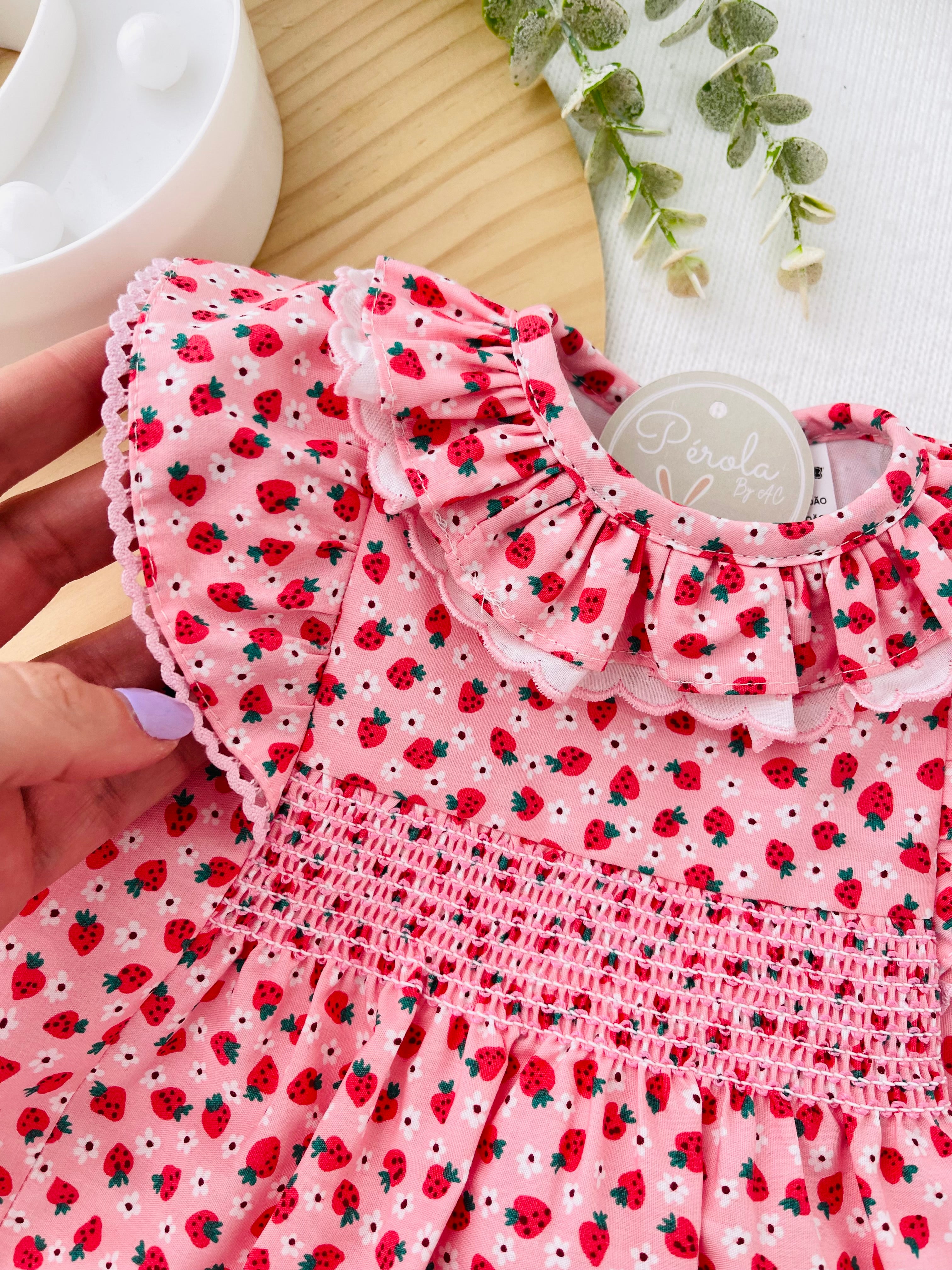 Vestido moranguinhos 3-18M