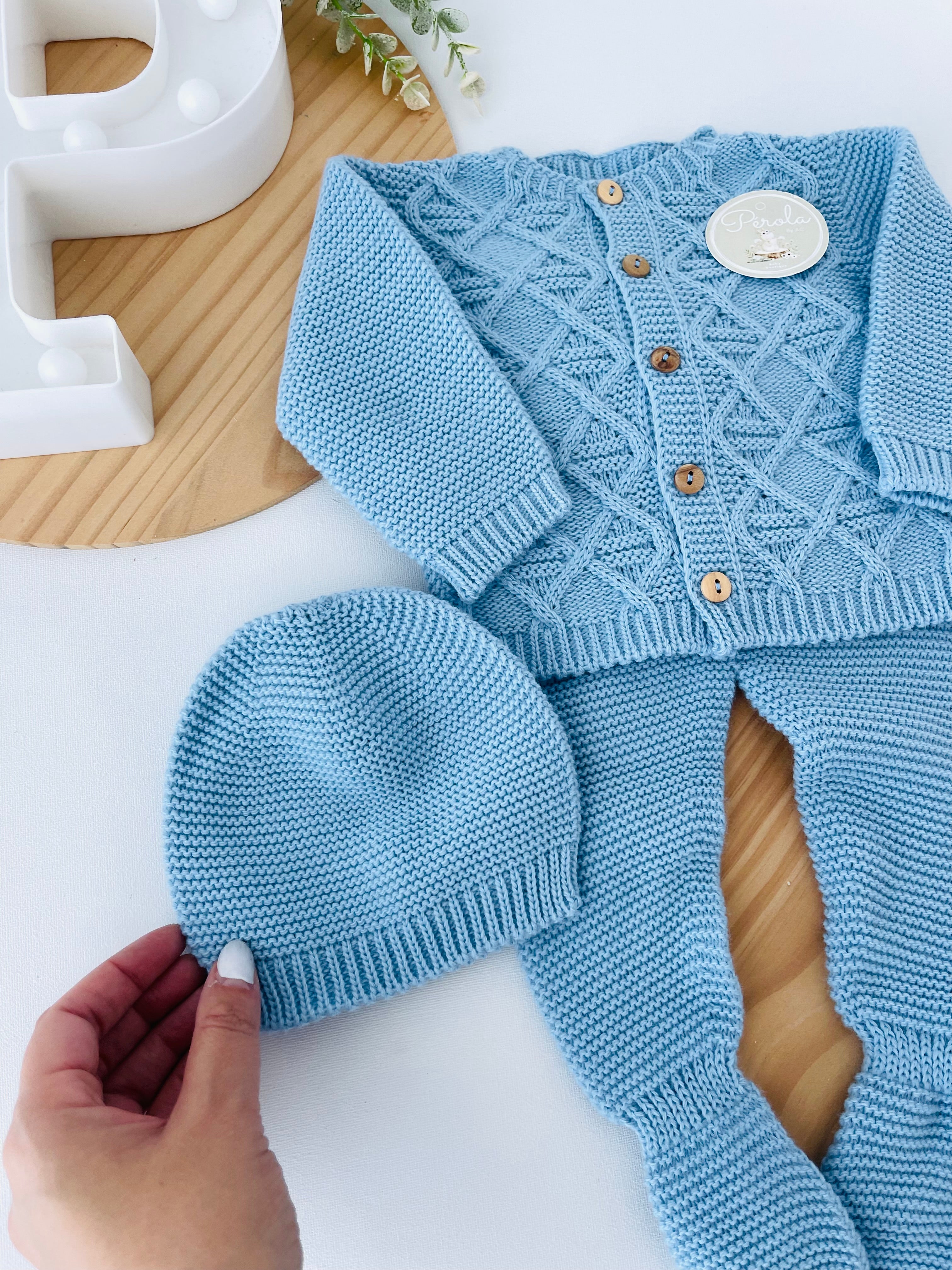 Conjunto casaco, calças e gorro- Outono/Inverno 1/3M 3/6M