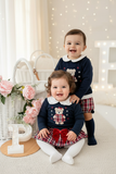 Conjunto ursinho xadrez: calções e camisola