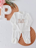 Conjunto veludo: Calças e camisola 1M e 2M