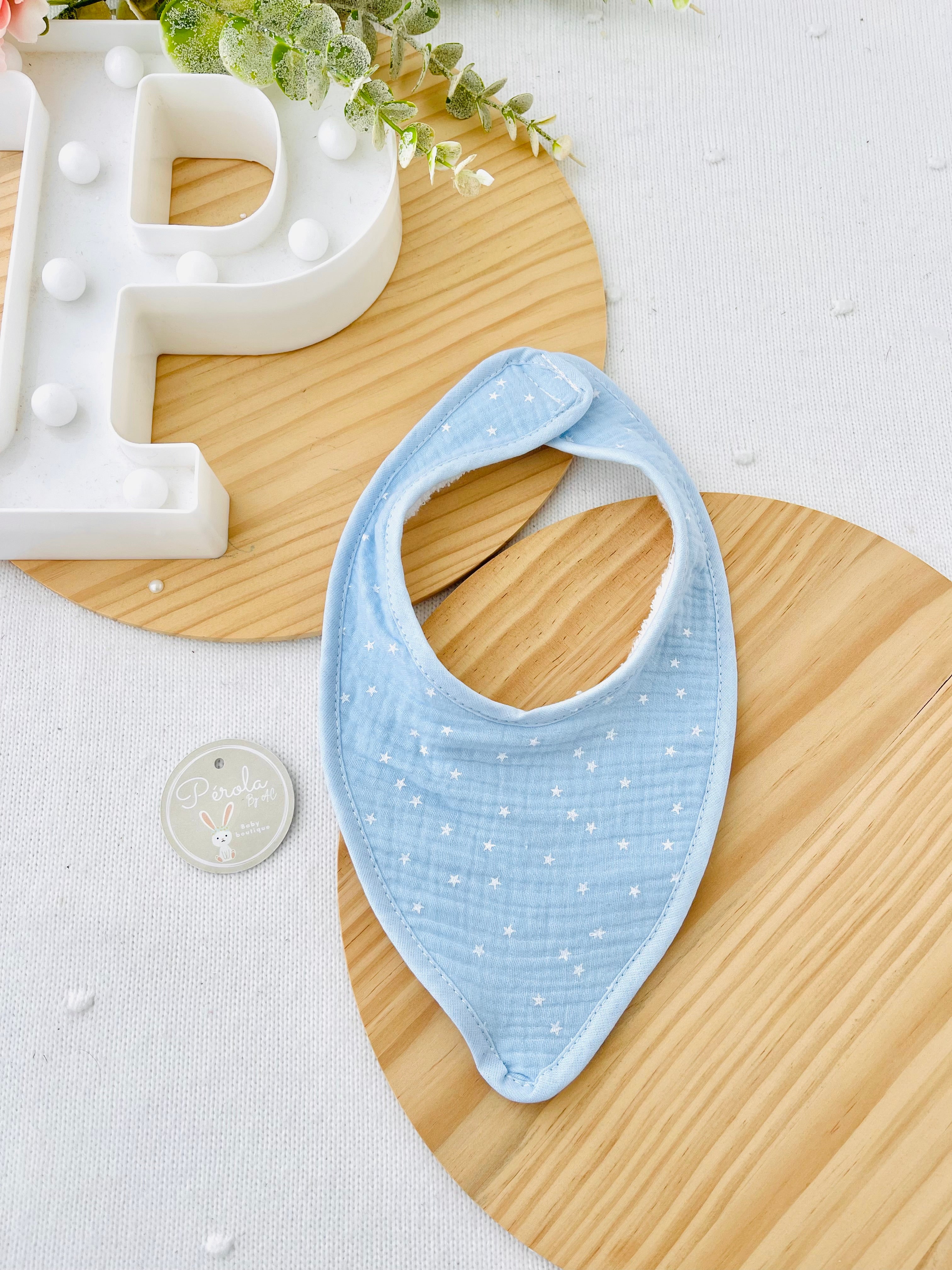 Babete triângulo estrelinhas musselina