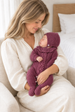 Babygrow e touca em beringela