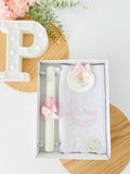 Conjunto para Batizado: vela, toalha e concha Pomba rosa 2