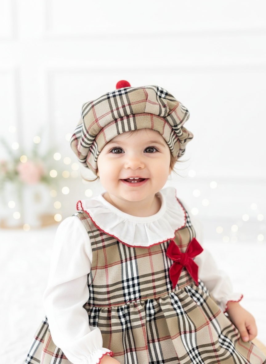 Vestido, blusa e bóina estilo Burberry 2.0