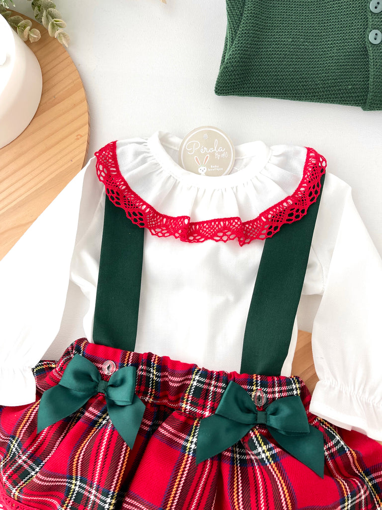 Conjunto xadrez de Natal: fofo e blusa