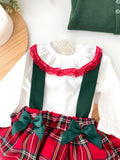 Conjunto xadrez de Natal: fofo e blusa