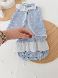 Conjunto riscas azul menina