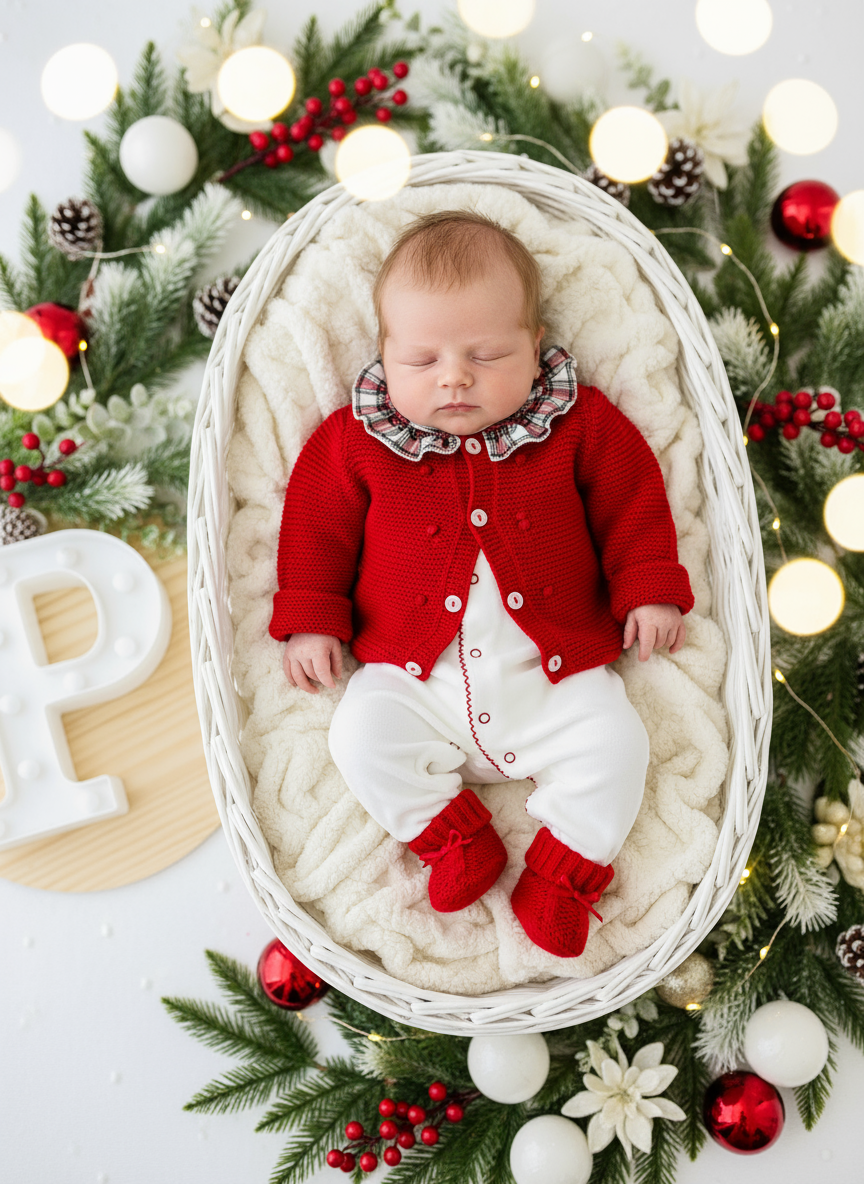 Babygrow Branco Estrelas GOLA REDONDA- xadrez Premium