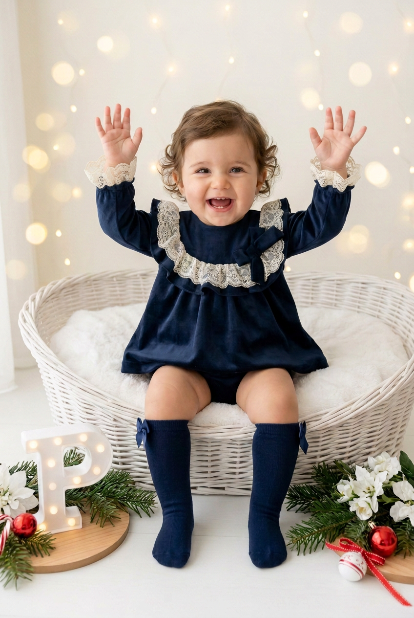 Vestido e tapa fraldas em veludo coleção premium