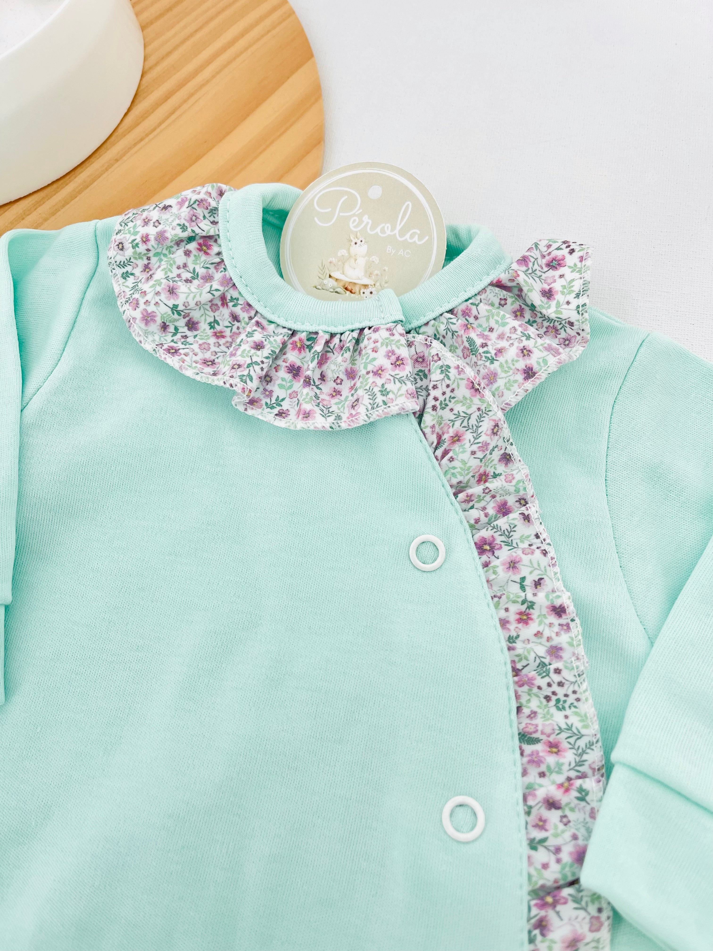 Babygrow em algodão - tema flores