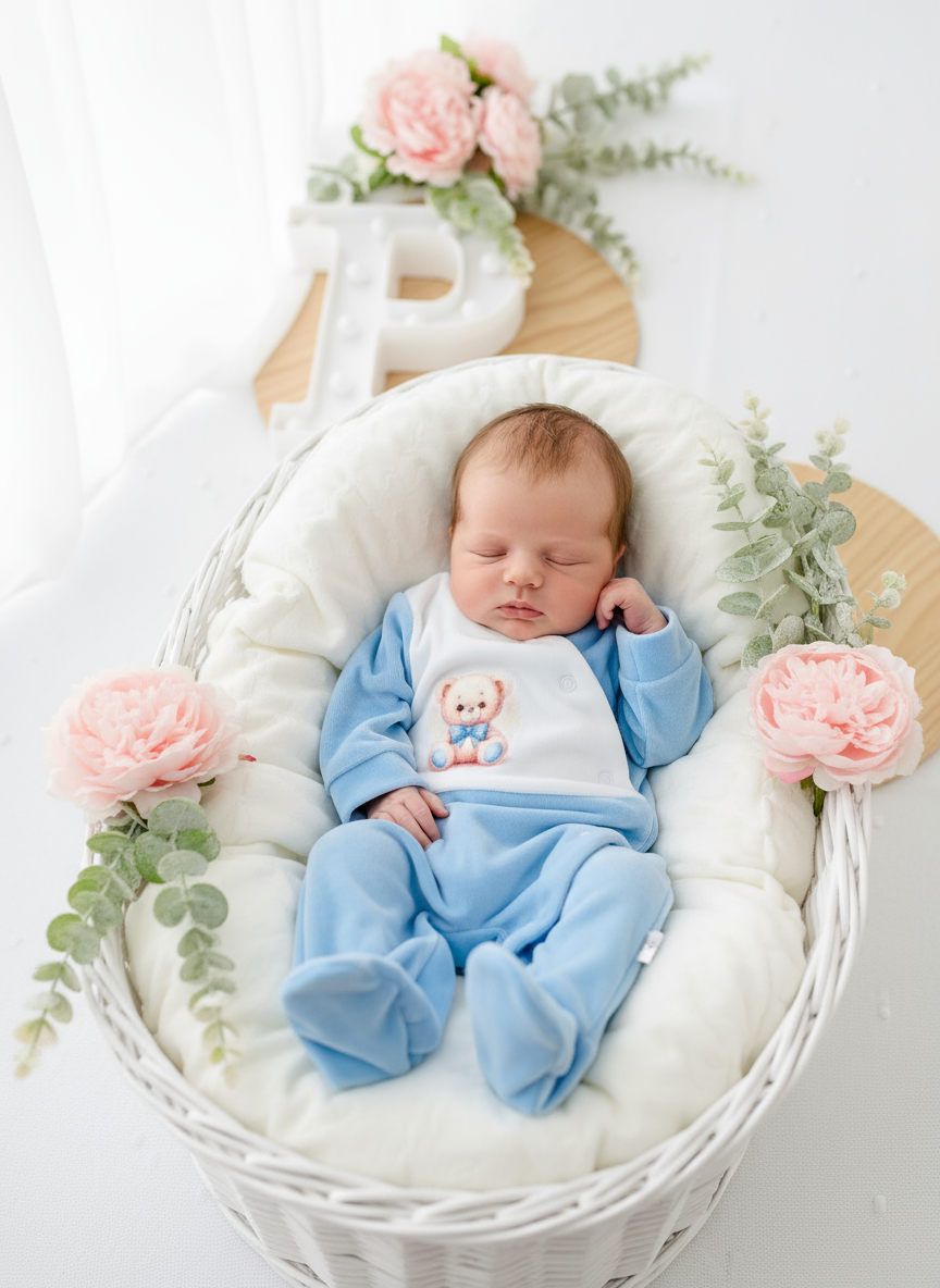 Babygrow tema ursinho em veludo