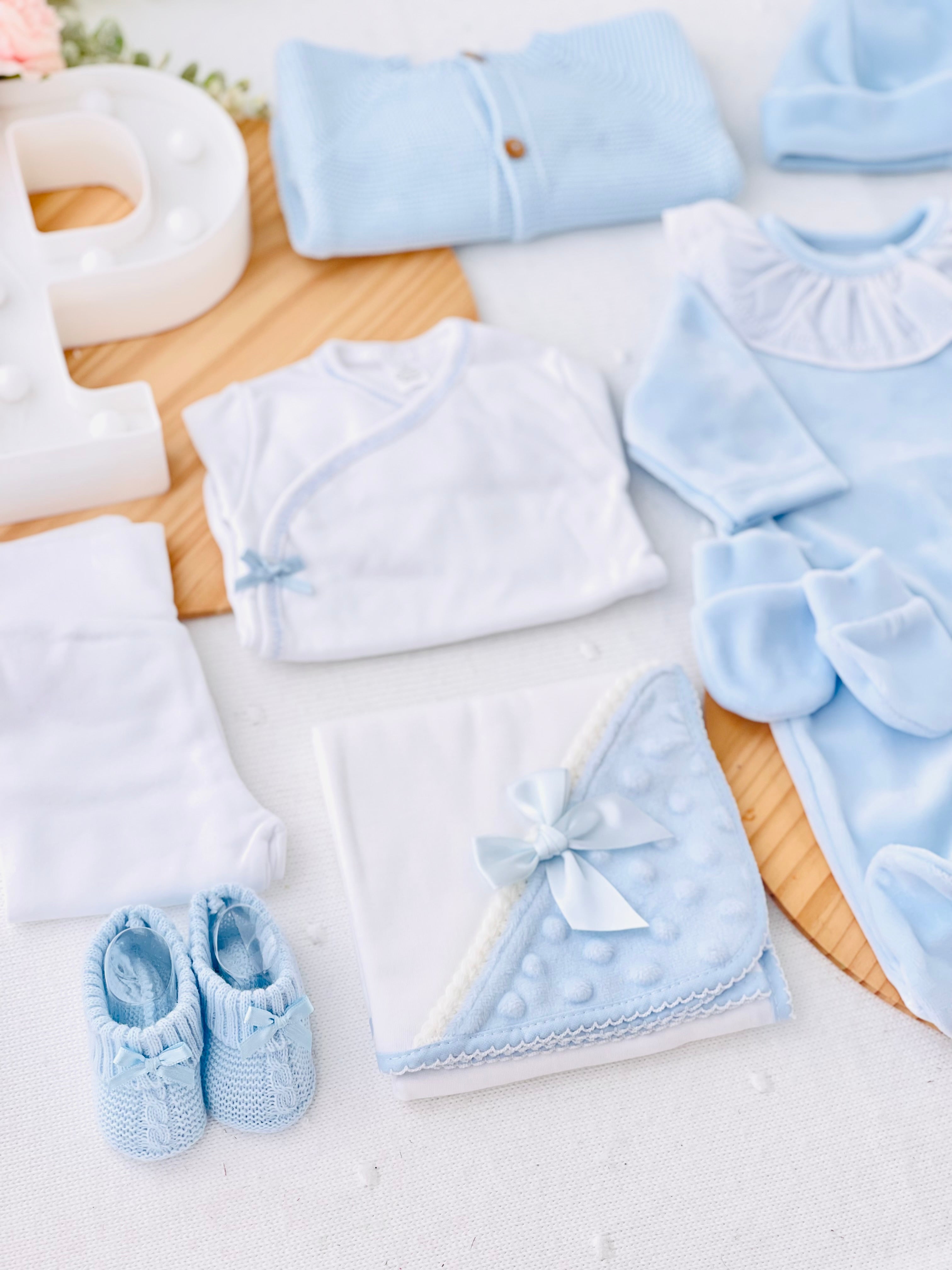 Pack VELUDO recém nascido Azul: 8 peças versão 2