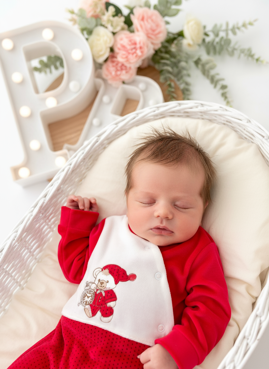 Babygrow Tic Tac em veludo