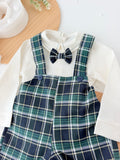 Conjunto xadrez verde menino 6-12-18M