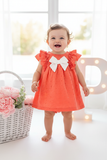 Conjunto Maria coral : vestido e tapa fraldas