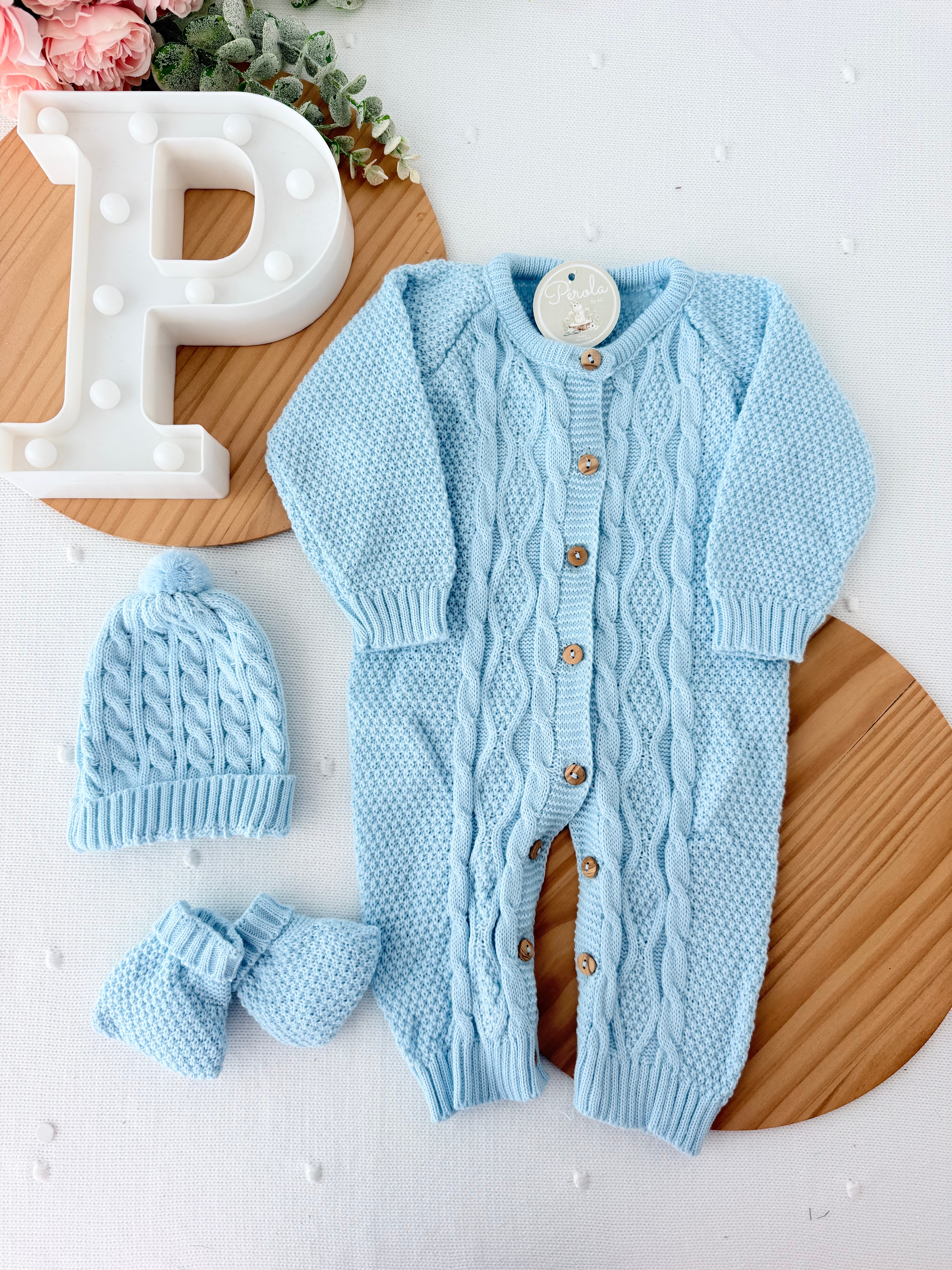 Conjunto 3 peças: macacão, gorro e carapins 3M