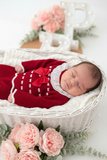 Conjunto princesinha de malha com bordado inglês