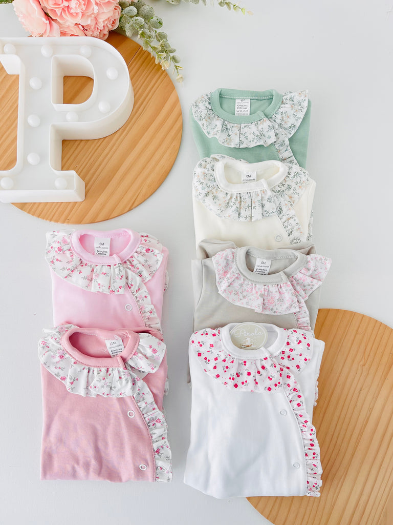 Babygrow flores em algodão