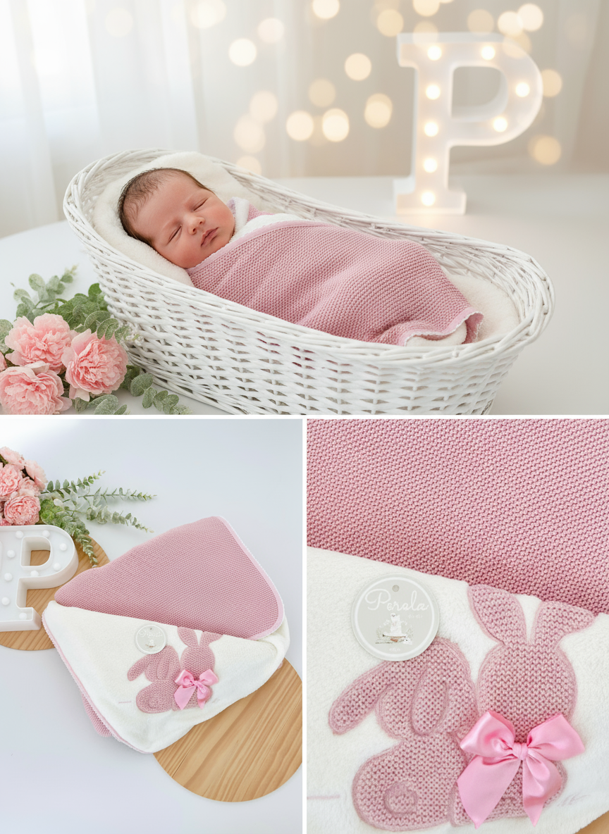 Manta quentinha tema coelhinhos