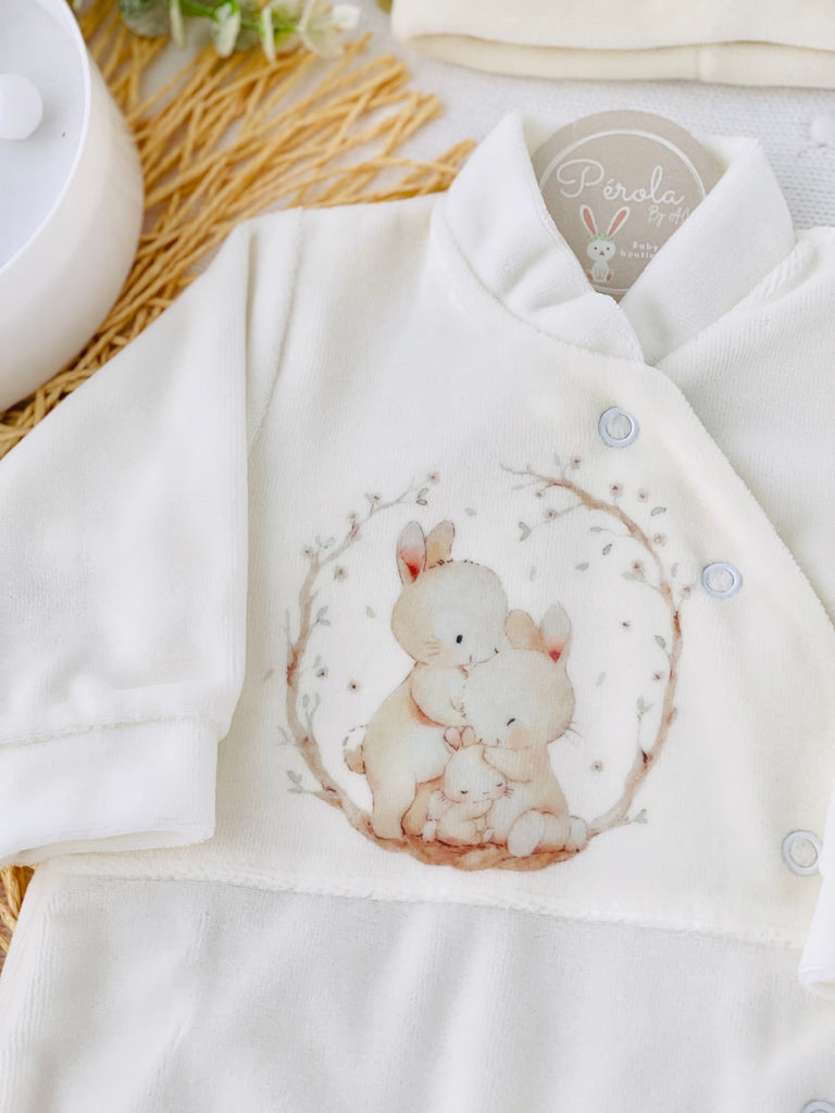 Babygrow coelhinhos veludo