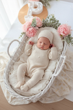 Babygrow e touca Bege em malha Outono Inverno