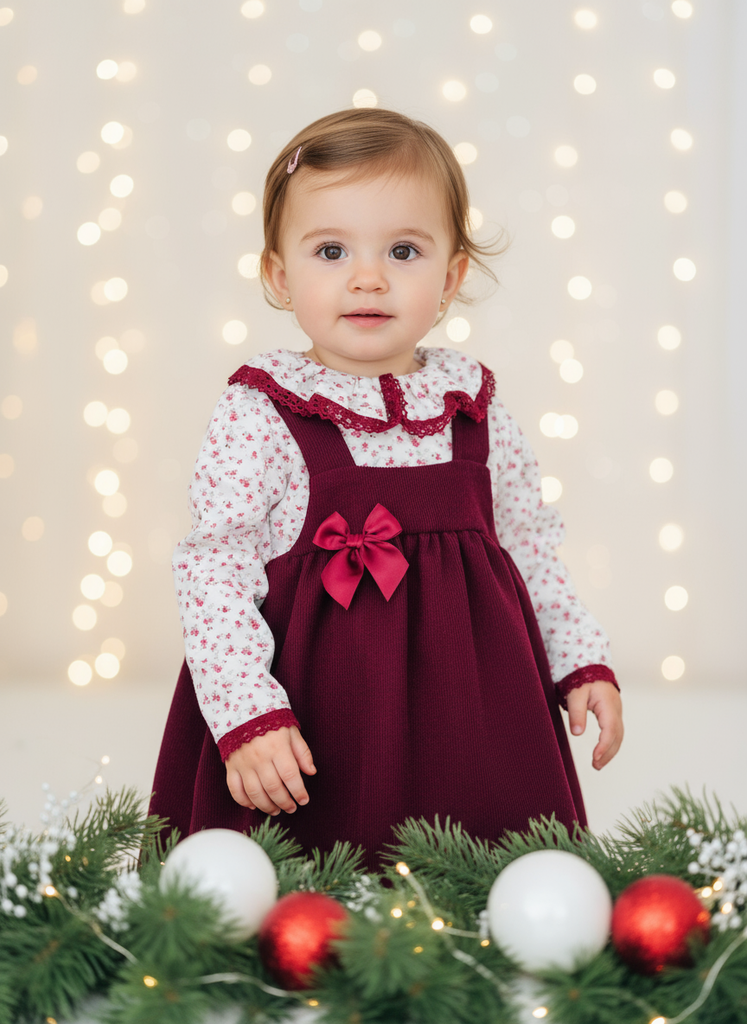 Conjunto Bordeaux Floral