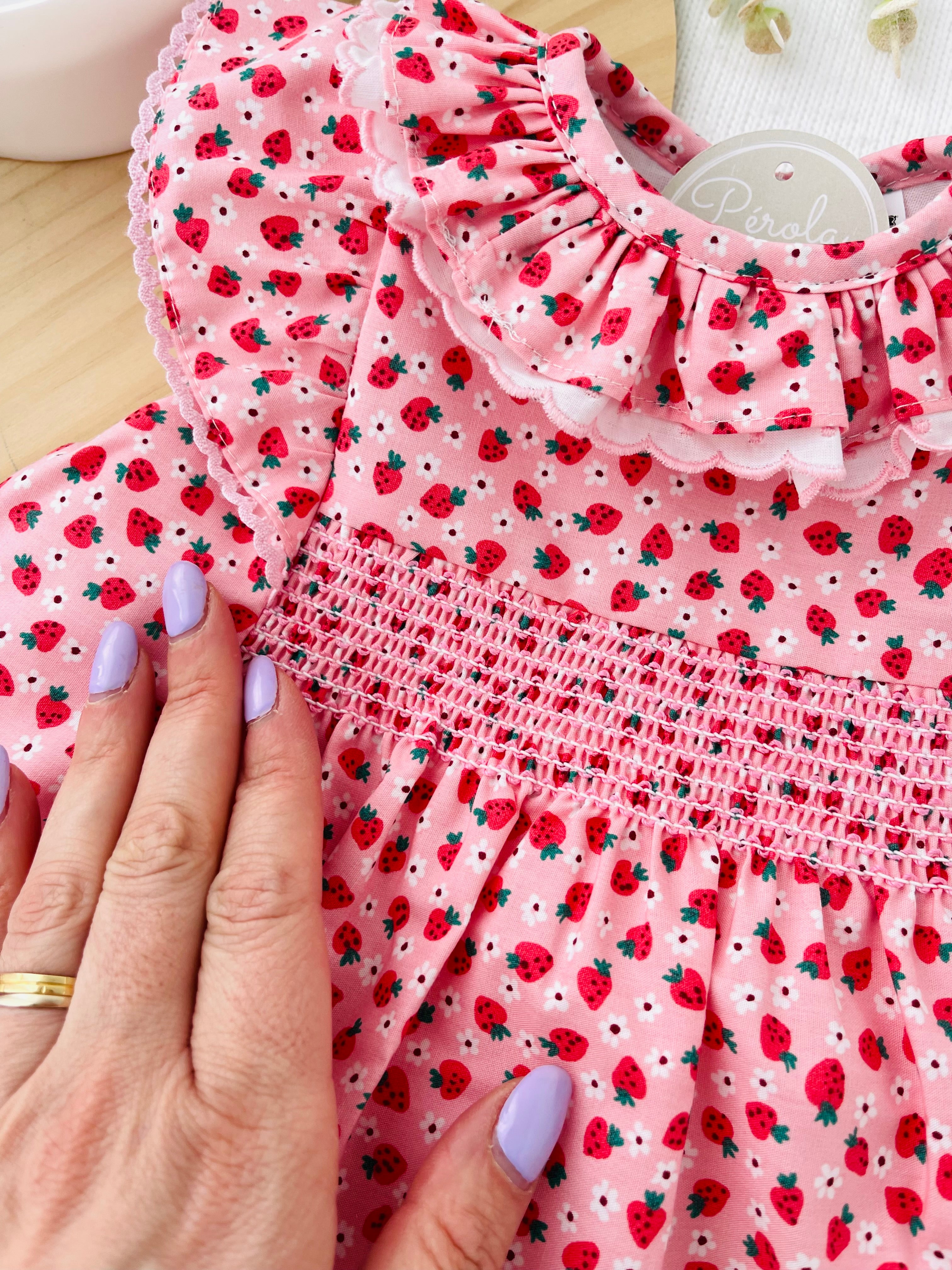 Vestido moranguinhos 3-18M