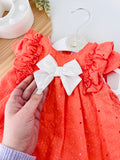 Conjunto Maria coral : vestido e tapa fraldas