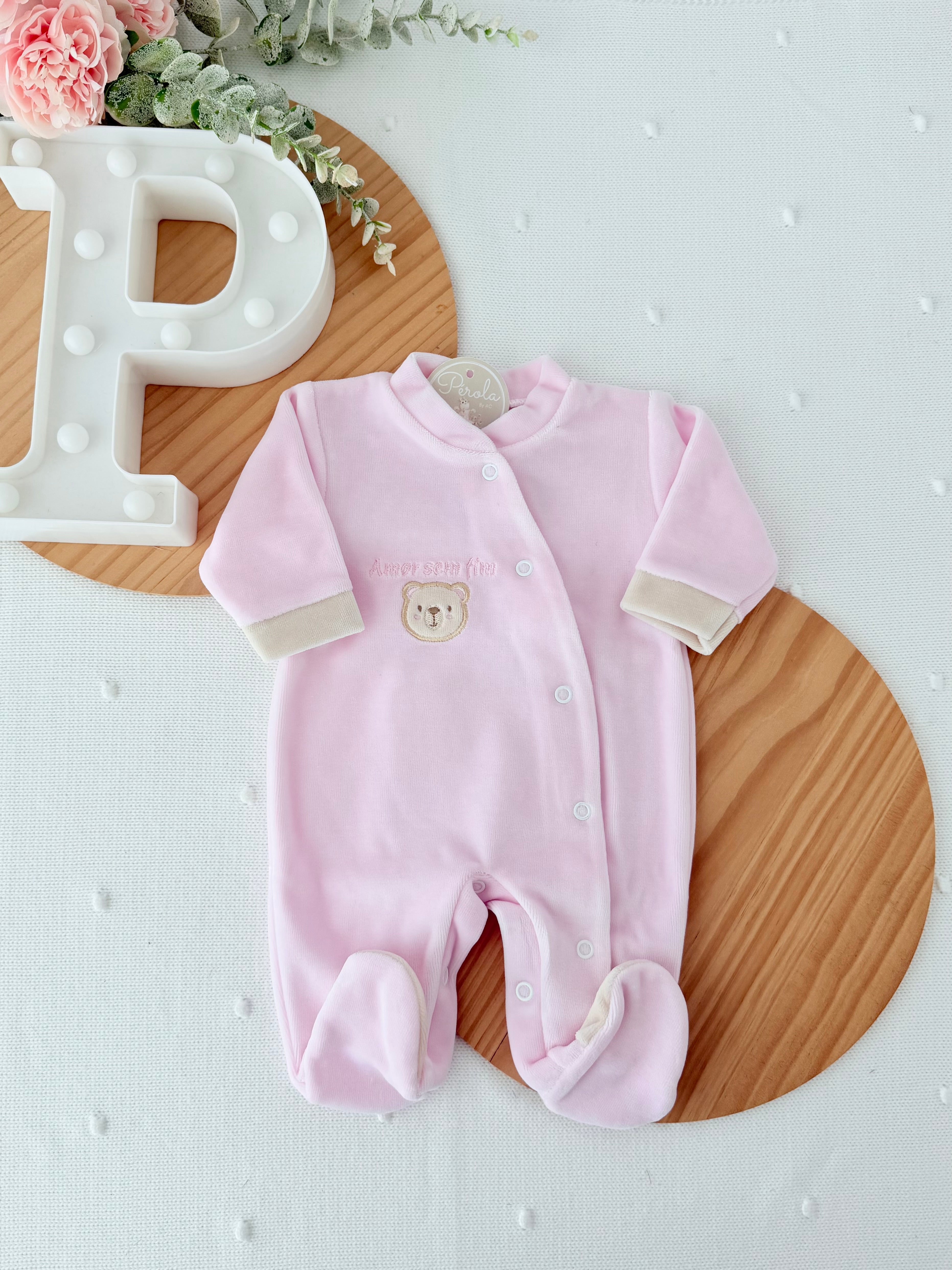 Babygrow tema: Amor sem fim em veludo