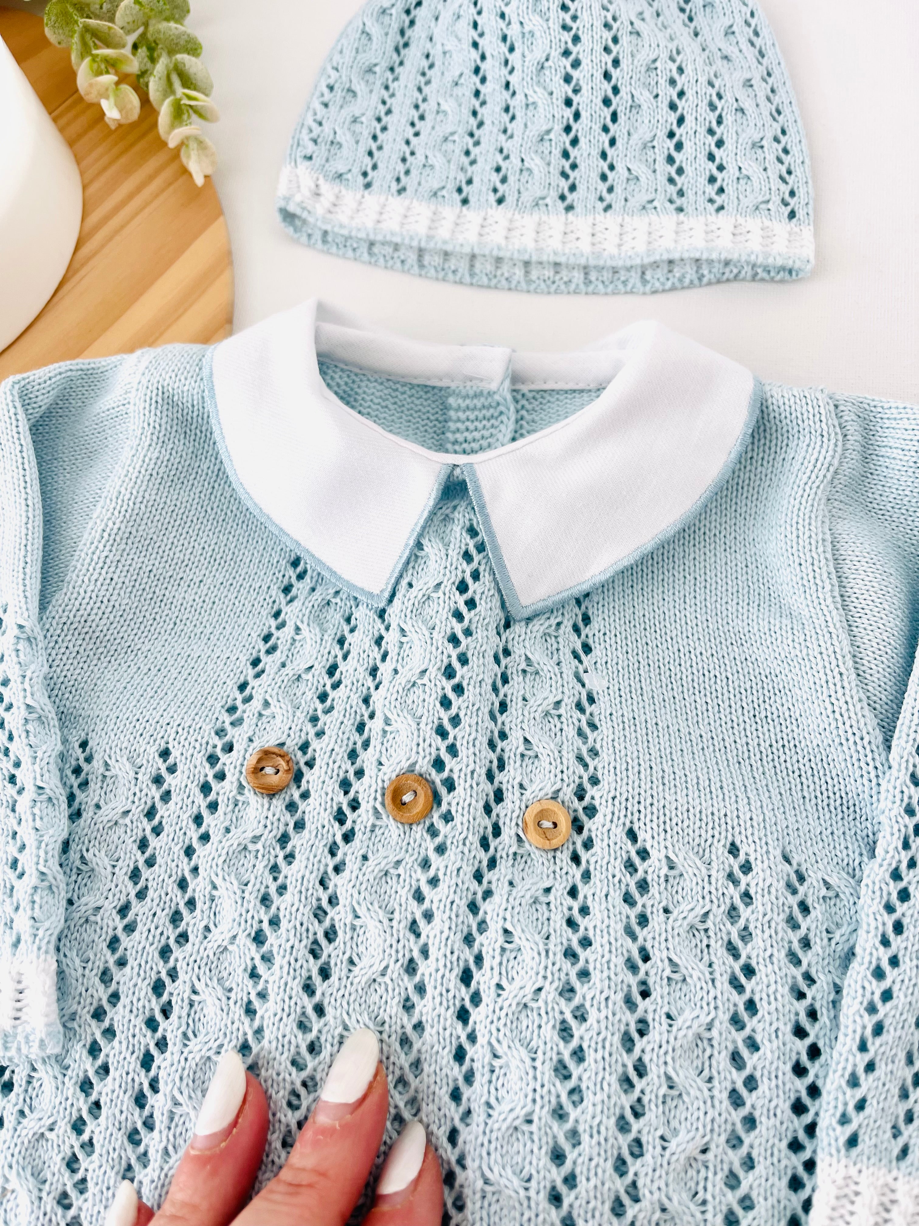 Conjunto recém nascido : camisola, calças e gorro 100% algodão