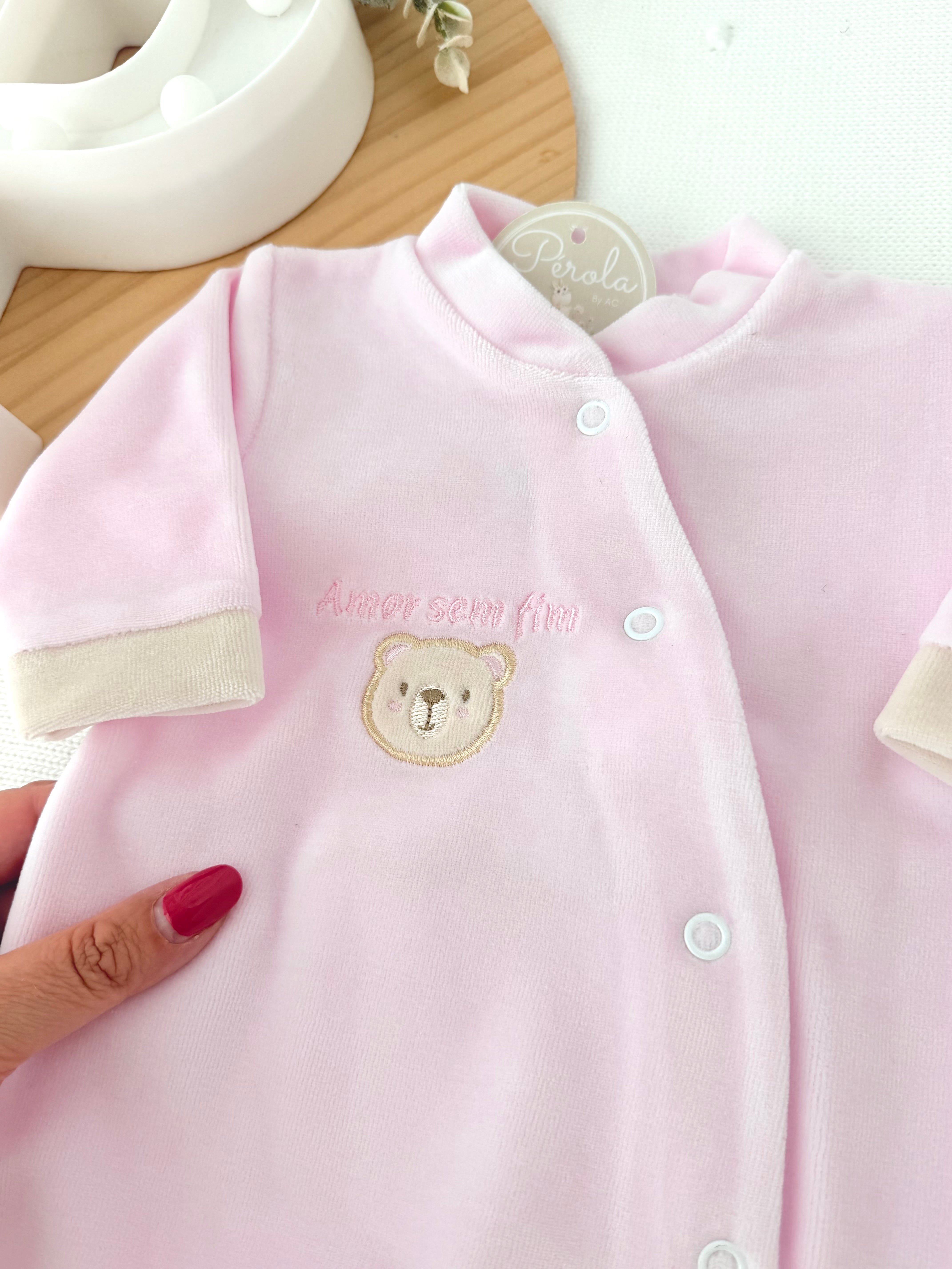Babygrow tema: Amor sem fim em veludo