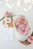 Pack saída de maternidade Rosa velho  5 peças: body, calças, jardineiras, camisola e gorro