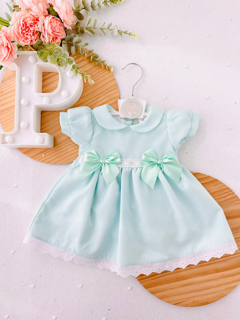 Vestido laços verde água