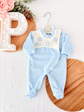 Babygrow Veludo Bebé com Estrelas Bordadas - Recém-Nascido