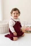 Conjunto Bordeaux em bombazine: vestido e blusa 3M 6M 12M