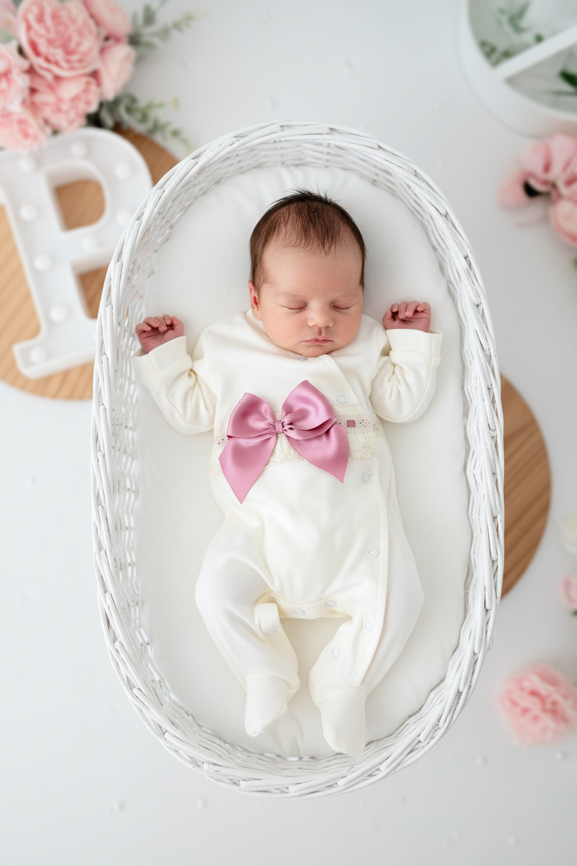 Babygrow pérola com renda