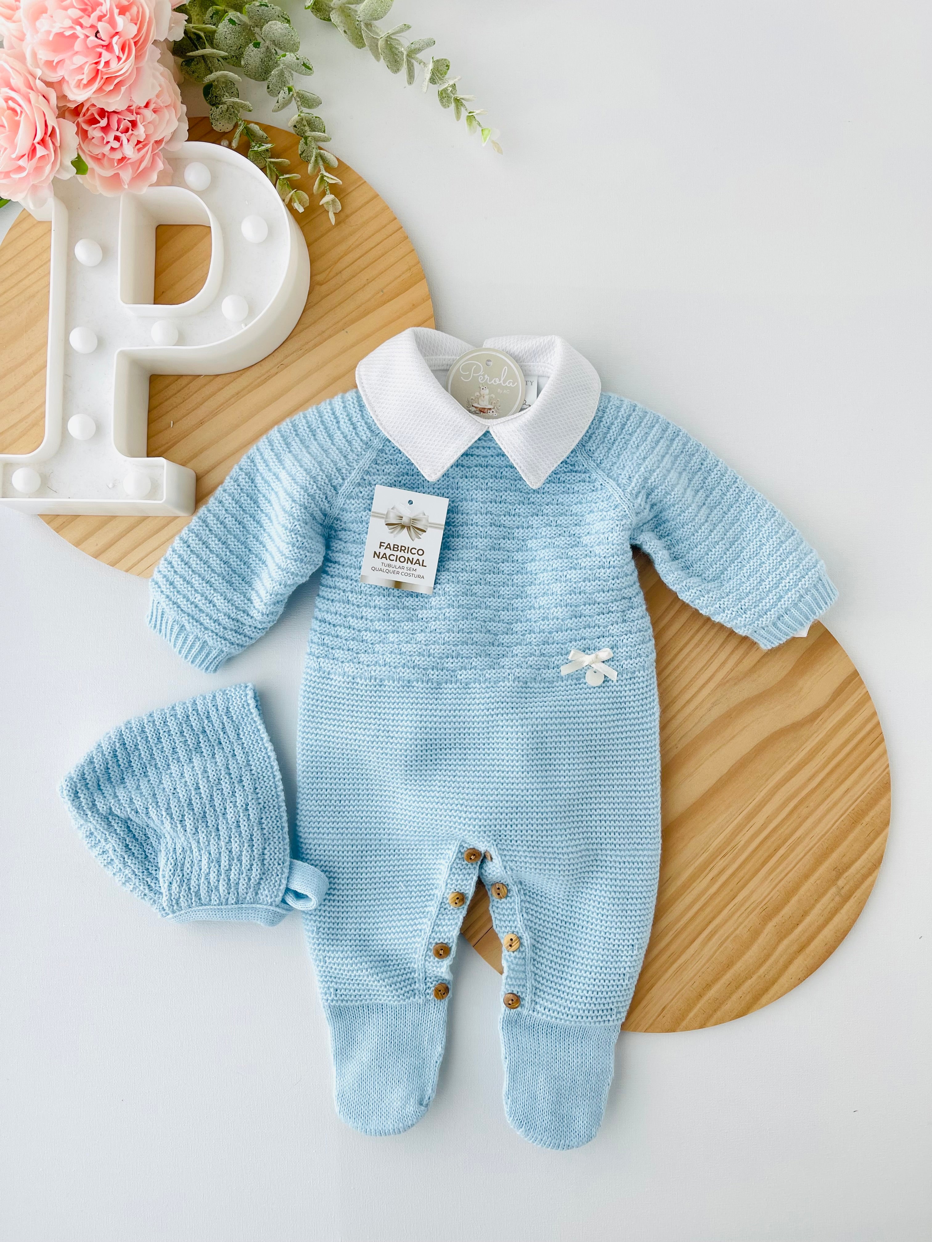 Saída de maternidade: Babygrow e touca Outono/Inverno