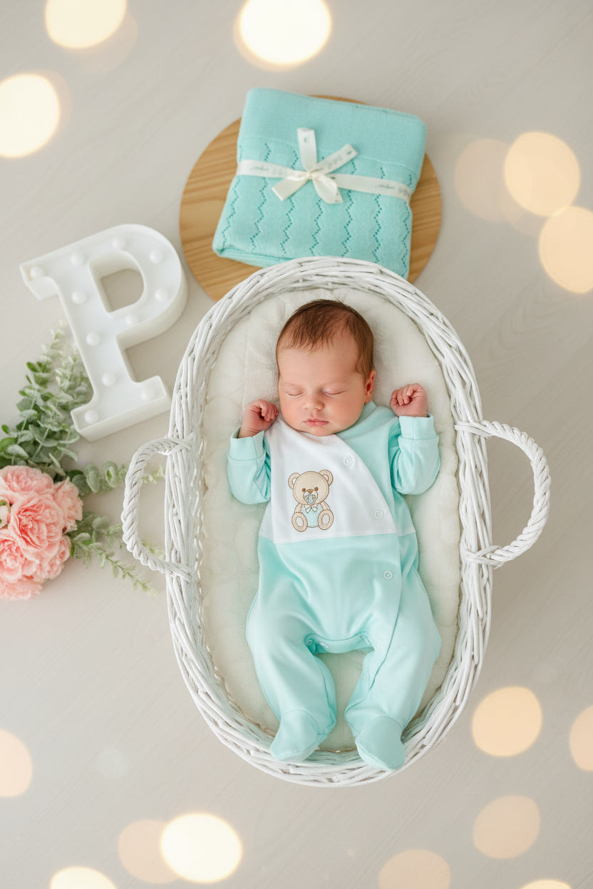 Babygrow ursinho com chucha em algodão