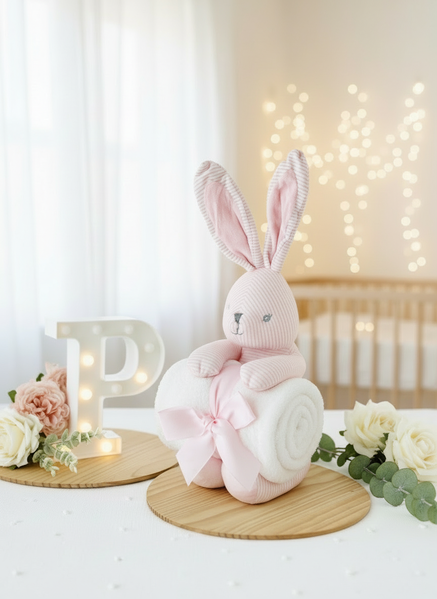 Peluche Coelho e manta