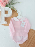 Conjunto rosa: camisola e tapa fraldas 1/3M