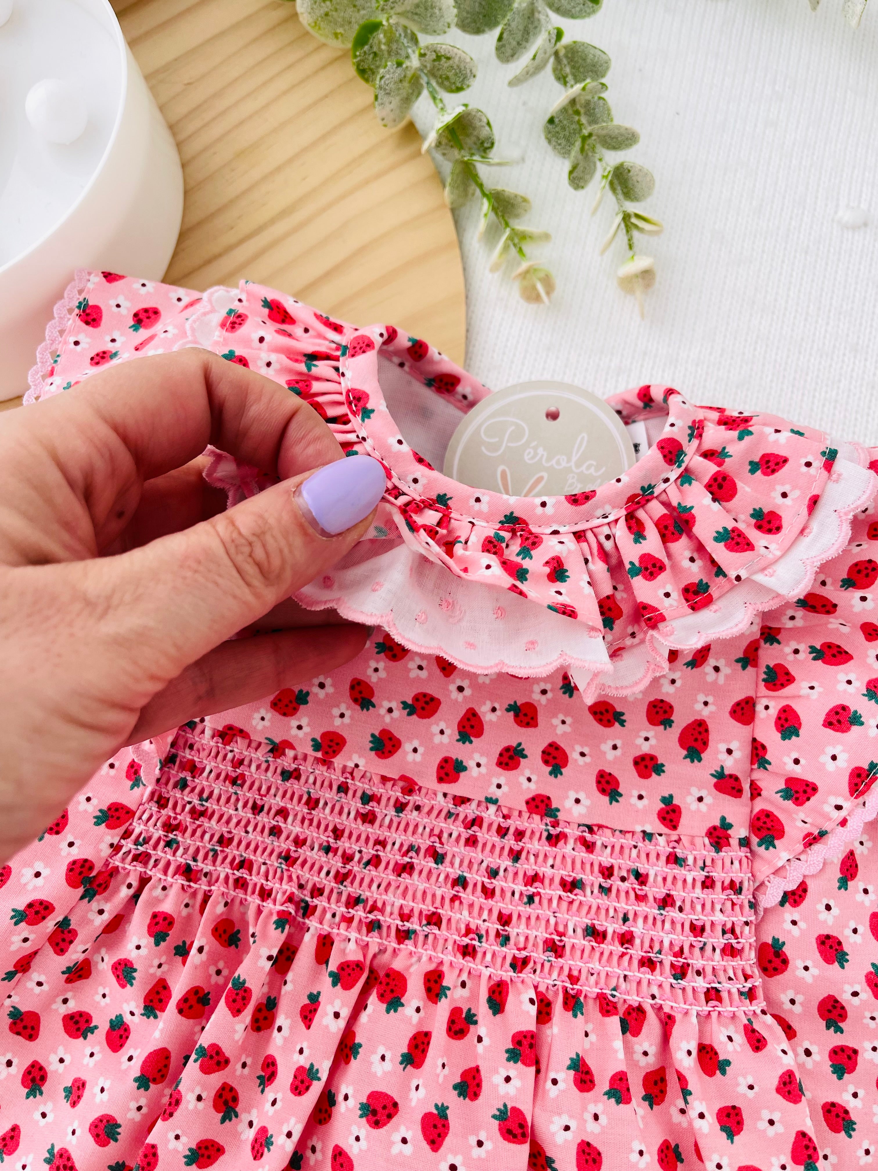 Vestido moranguinhos 3-18M