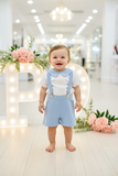 Conjunto Pequeno Príncipe: calções com suspensórios e camisa 3-12M