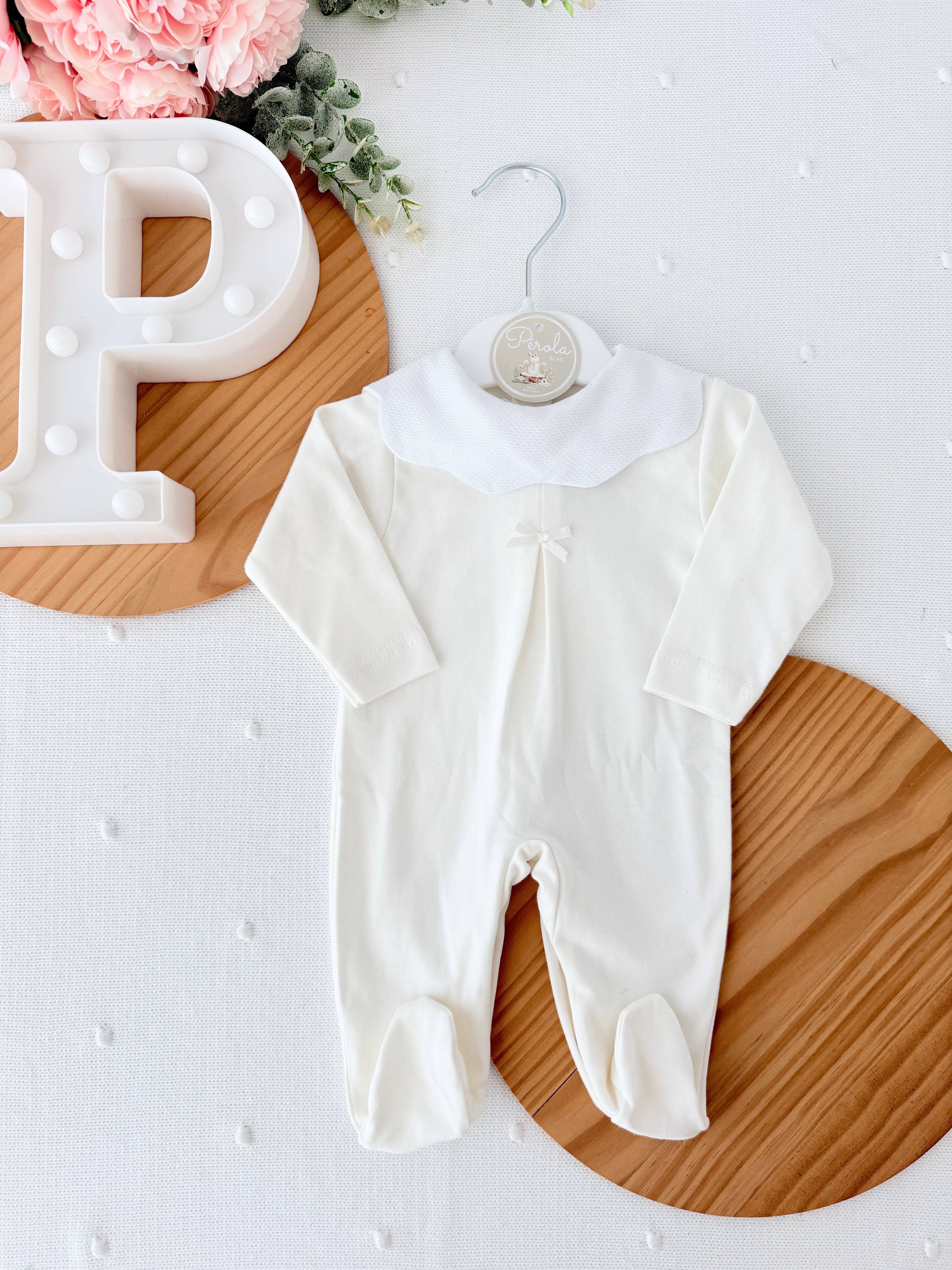 Babygrow gola flor em algodão